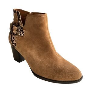 Vionic Naomi Suede Snake Print Ankle Boots 9.5W